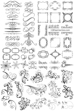 65 Free Floral Vector Ornaments Pack | Border design, Adobe ...