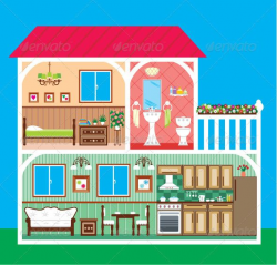 House in a Cut | Coreldraw, Adobe illustrator and Vector graphics