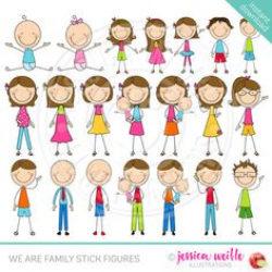 African American Stick Figure Family Clipart, Stick People Clip Art ...