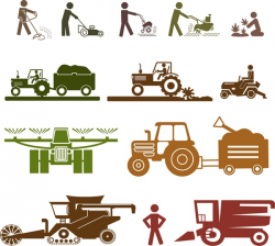 Farming icons sets isolated with silhouette style Free vector in ...