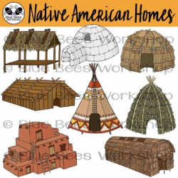 Native American Housing Clip Art by Blue Bees Workshop | TpT