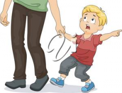 Clipart Illustration of a Boy Trying to Tell an Adult Something