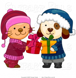 Winter Holiday Clip Art Free | ... Cute Puppy and Kitten in Winter ...