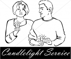 Candlelight Service Clipart | Christian Christmas Word Art