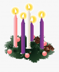 Advent Clipart Transparent - Advent Wreath With One Candle ...