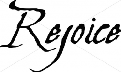 Rejoice Christian Word Art | Advent Clipart