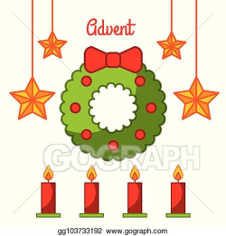 Vector Clipart - Advent wreath star candles decoration ...