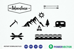 Adventure Clipart Svg, Eps, Dxf, Silhou | Design Bundles