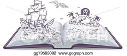Vector Stock - Open book adventure. Stock Clip Art gg79593082 - GoGraph