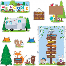 Woodland Friends Welcome Bulletin Board Set | Camping, School and ...