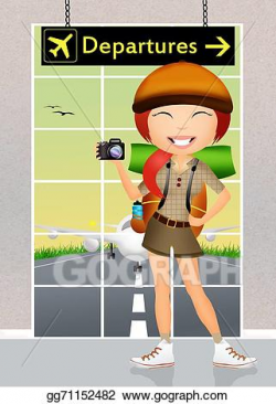 Stock Illustration - Girl adventure. Clipart Drawing gg71152482 ...