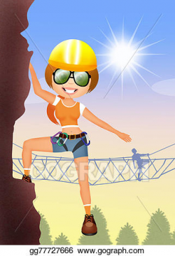 Drawing - Adventure girl. Clipart Drawing gg77727666 - GoGraph