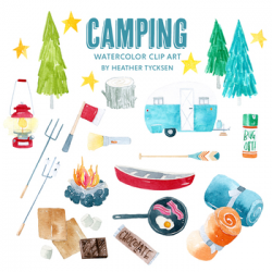Camping Clipart Camping Party Invite Camping Adventure Clip Art Travel  Stickers