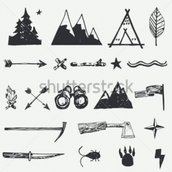 Adventure and Travel Hand Drawn Set stock vector - Clipart.me ...