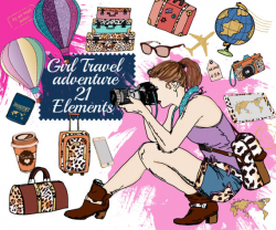 Travel Clipart: PLANNER SUPPLIES Adventure
