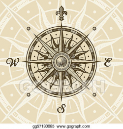 EPS Vector - Vintage compass rose. Stock Clipart Illustration ...