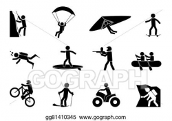 Vector Clipart - Extreme sports or adventure icons. Vector ...