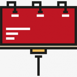 A Red Billboard, Billboard, Advertising, Cartoon PNG Image and ...