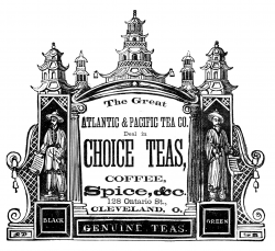 Vintage Clip Art - Fanciful Tea Advertisement - The Graphics Fairy