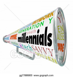 Stock Illustration - Millennials bullhorn megaphone marketing ...
