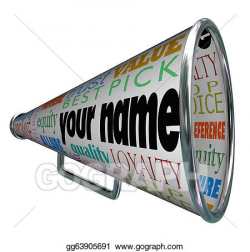 Drawing - Your name bullhorn megaphone advertising brand. Clipart ...