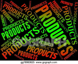 Stock Illustrations - Products word represents selling goods and ...