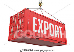 Clipart - Export - red hanging cargo container. Stock Illustration ...