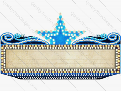 Blue Marquee Sign Frame with Lights Clipart Star Vegas ...