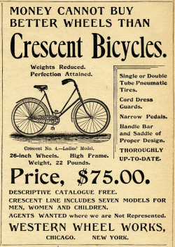 crescent bicycle magazine ad, old fashioned bike image, free vintage ...