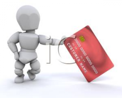 A Person Advertising a Credit Card - Royalty Free Clipart Picture