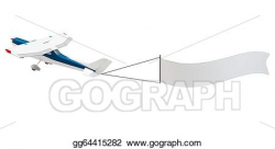 Stock Illustration - 3d plane pulling advertisement banner. Clipart ...