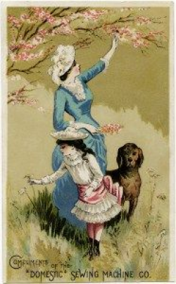 Victorian trade card, vintage advertising card, mother daughter ...