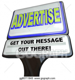 Stock Illustrations - Advertise sign outdoor advertisement message ...