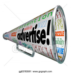 Stock Illustration - Advertise bullhorn megaphone words of marketing ...