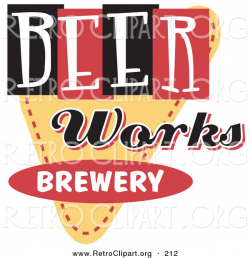 Retro Clipart of a Vintage Beer Works Brewery Advertisement Sign by ...