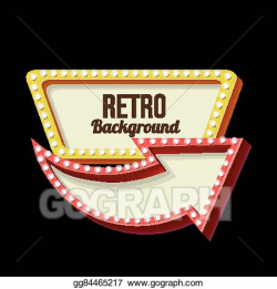 Vector Illustration - Night retro sign with lights. EPS Clipart ...