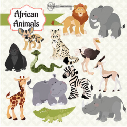 African Animals Clipart by Verdigris Studios | Teachers Pay Teachers