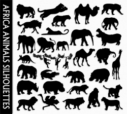 Africa Animals Clip Art Graphic African Clipart Silhouettes