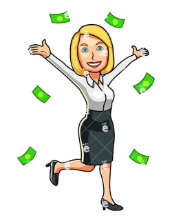 A Successful Woman Surrounded By Falling Money - FriendlyStock.com ...