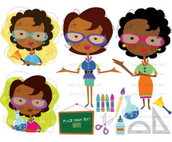 Teacher Classroom Clip Art Cute African American Teacher Lady Woman ...