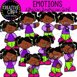 Emotions Clipart: African American Girl {Creative Clips Clipart}