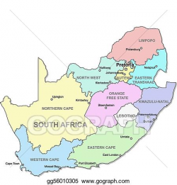 EPS Illustration - South africa map. Vector Clipart gg56010305 - GoGraph