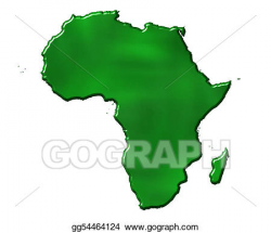 Stock Illustration - 3d ecological africa map. Clipart Drawing ...