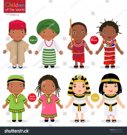 Kids in different traditional costumes. Nigeria, Kenya ...