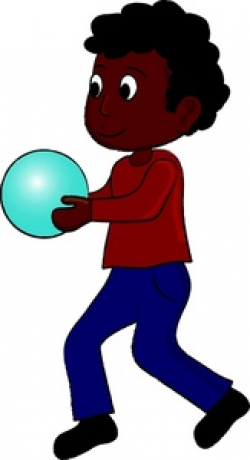 Boy Playing Clipart Image - An African American kid holding a blue ...