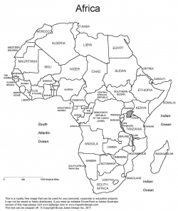 Printable Map of Africa | Africa, Printable Map with Country Borders ...