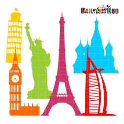 FREE World Landmarks Silhouettes Clip Art Set | SVG Cutting Files ...
