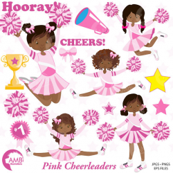 Cheerleader Clipart, Pink Cheerleaders Clip Art, Sports Team Clip ...