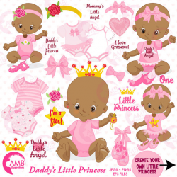 Baby Girl clipart African American Little Princess Clipart