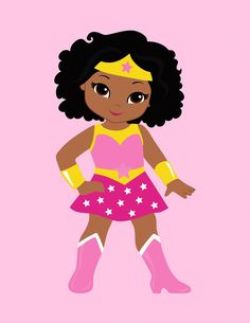 Girls Superhero clip art, Supergirl clipart, African american ...